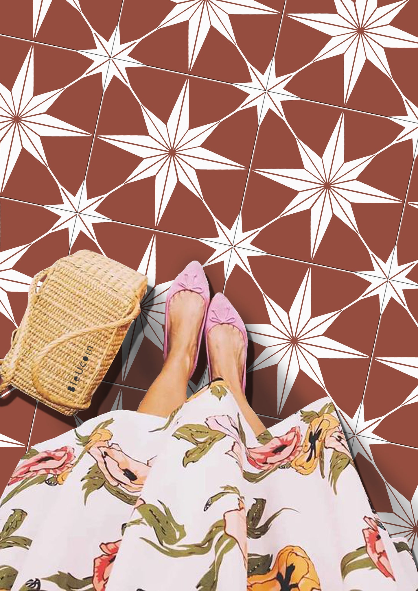 Positano Amber Premium Peel and Stick Floor Tile Stickers | Removable, Renter friendly with Anti-Slip finish in sturdy 520 microns