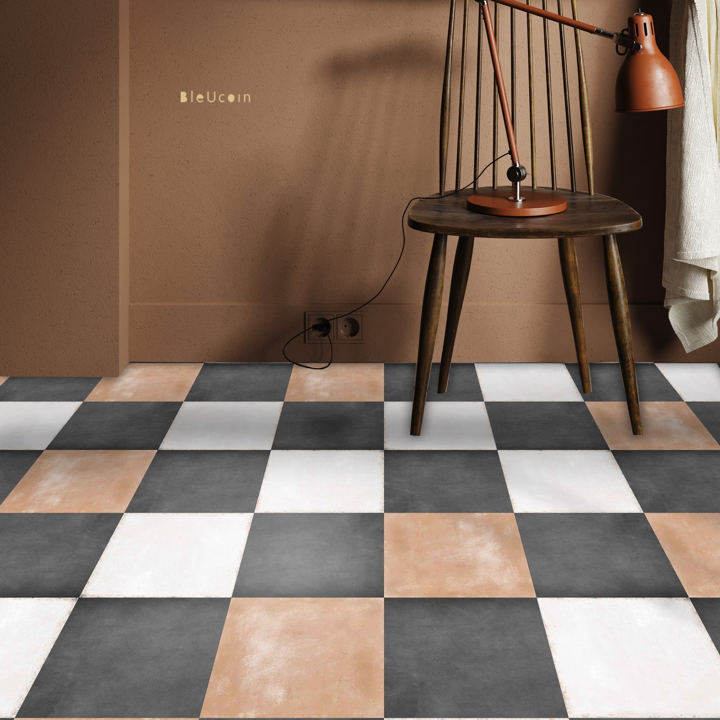 Marshall Premium Peel and Stick Floor Tile Stickers | Removable, Renter friendly with Anti-Slip finish in sturdy 520 microns