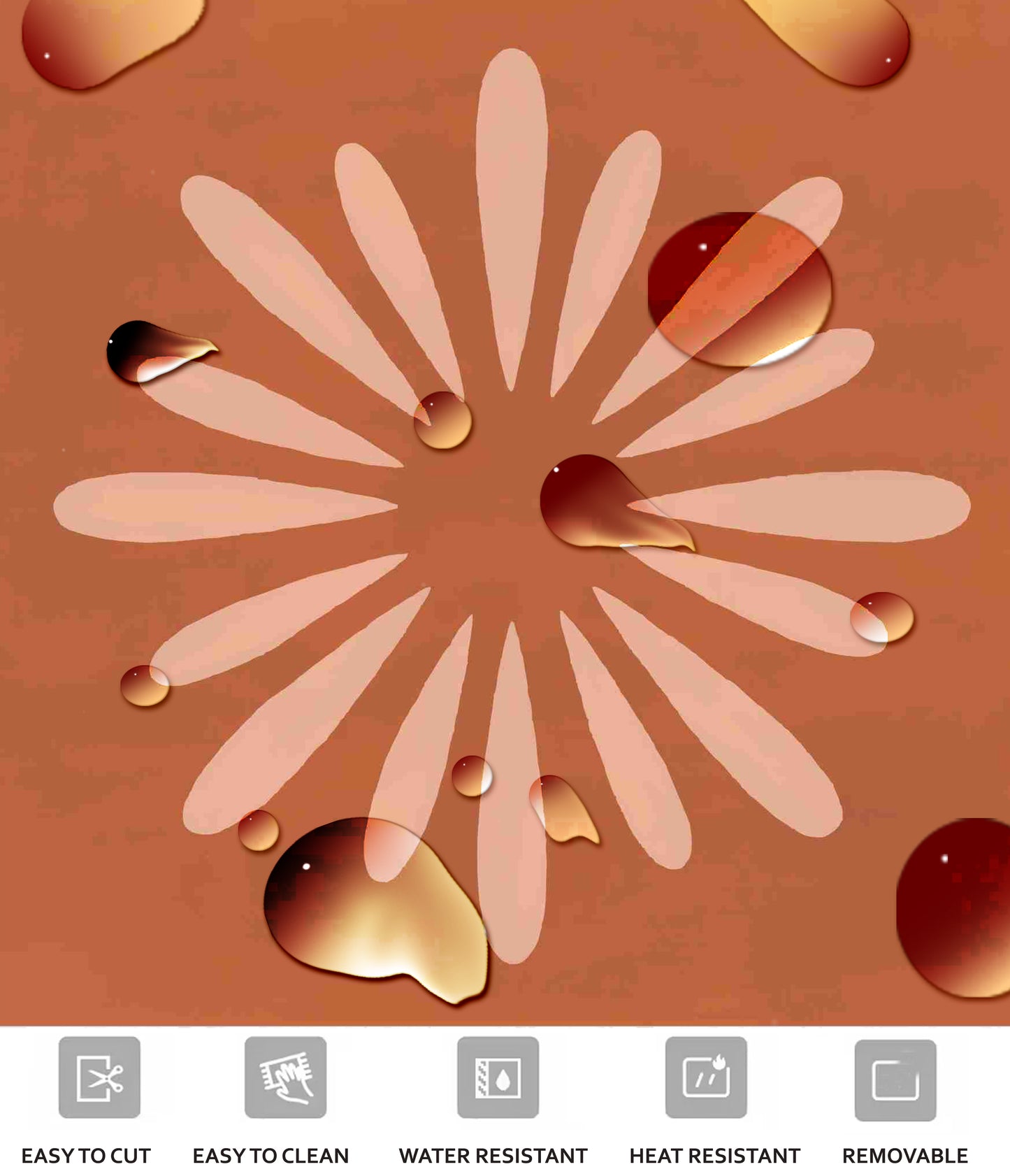 Yalta Rust Peel & Stick Anti-Slip Flooring
