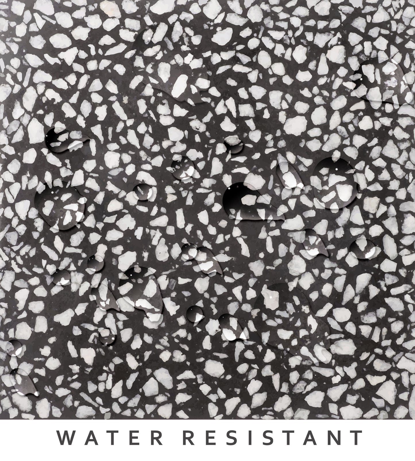 Terrazzo Black Premium Peel and Stick Floor Tile Stickers | Removable, Renter friendly with Anti-Slip finish in sturdy 520 microns