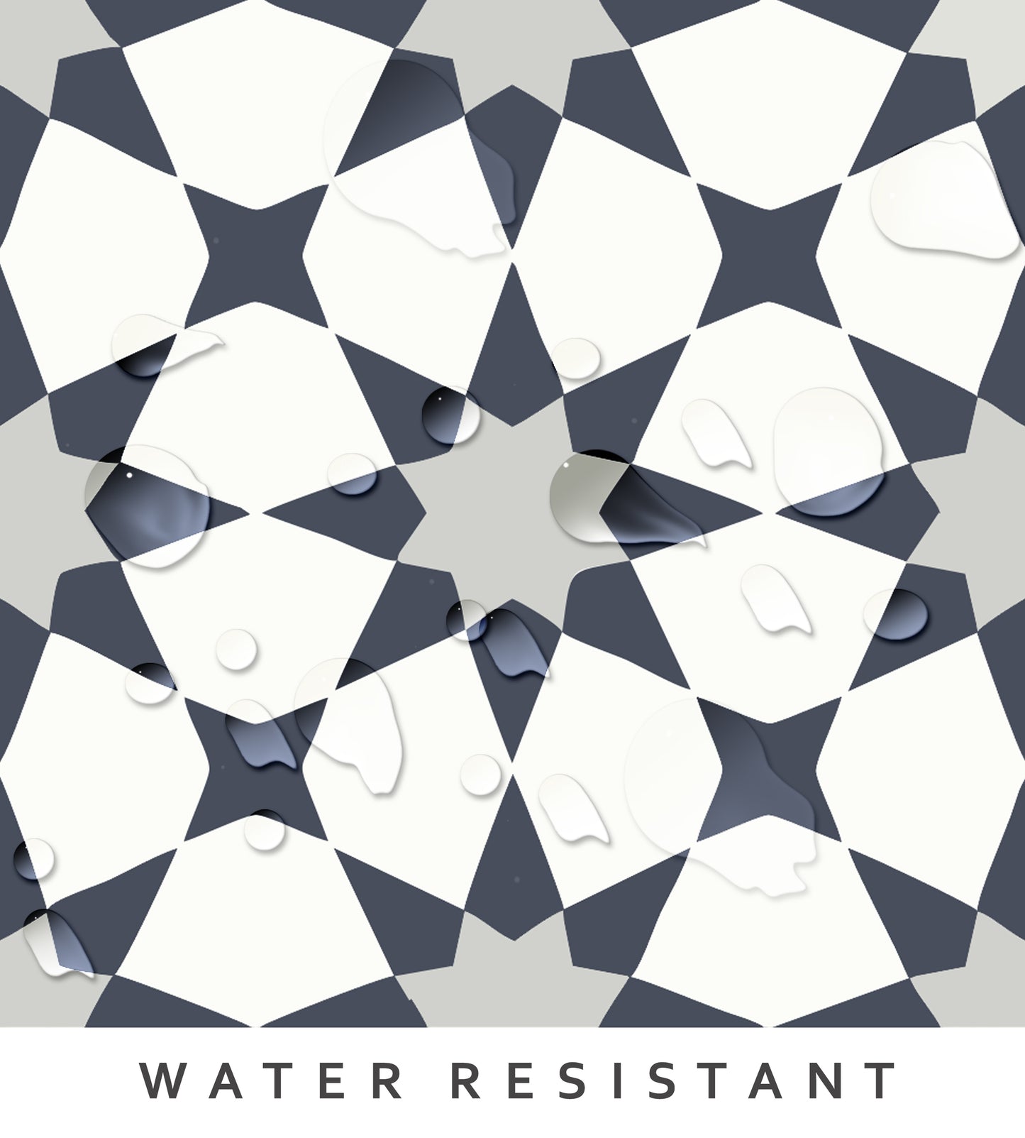 Pacific Blue Moroccan Premium Peel and Stick Floor Tile Stickers | Removable, Renter friendly with Anti-Slip finish in sturdy 520 microns