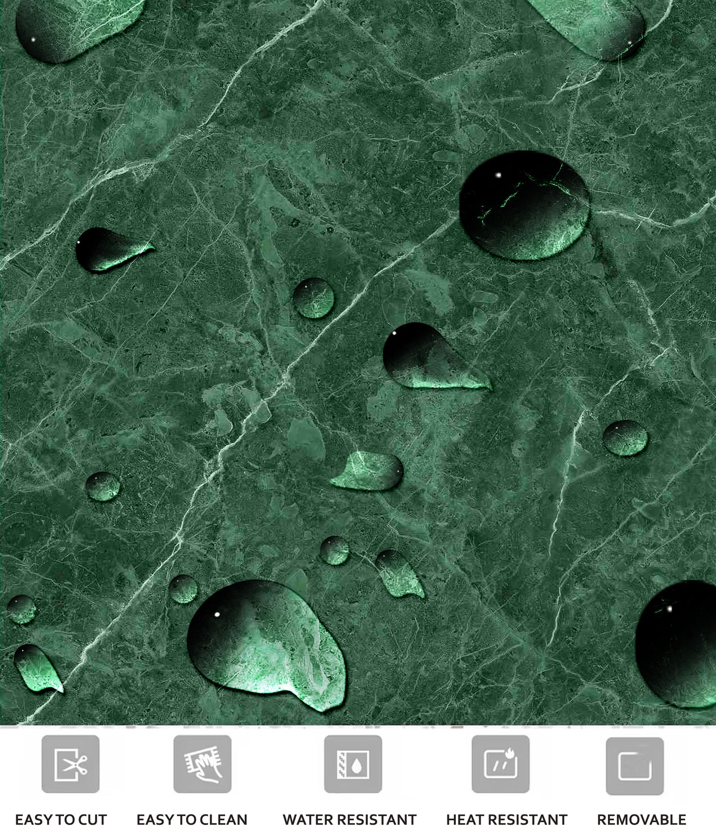 Marble clover Green & White Checker Peel & Stick Tile
