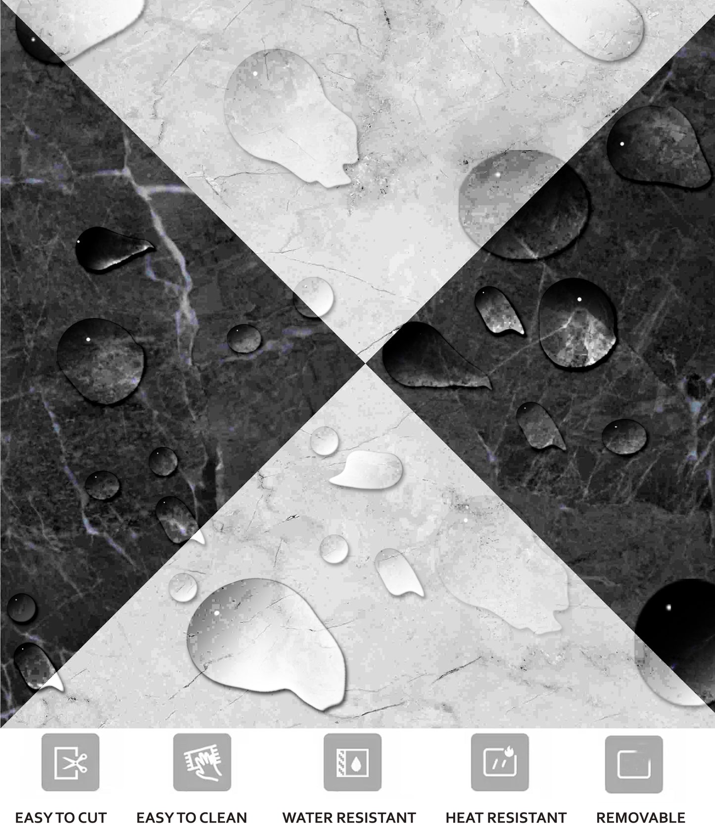 Terrassa Marble Premium Peel and Stick Floor Tile Stickers | Removable, Renter friendly with Anti-Slip finish in sturdy 520 microns