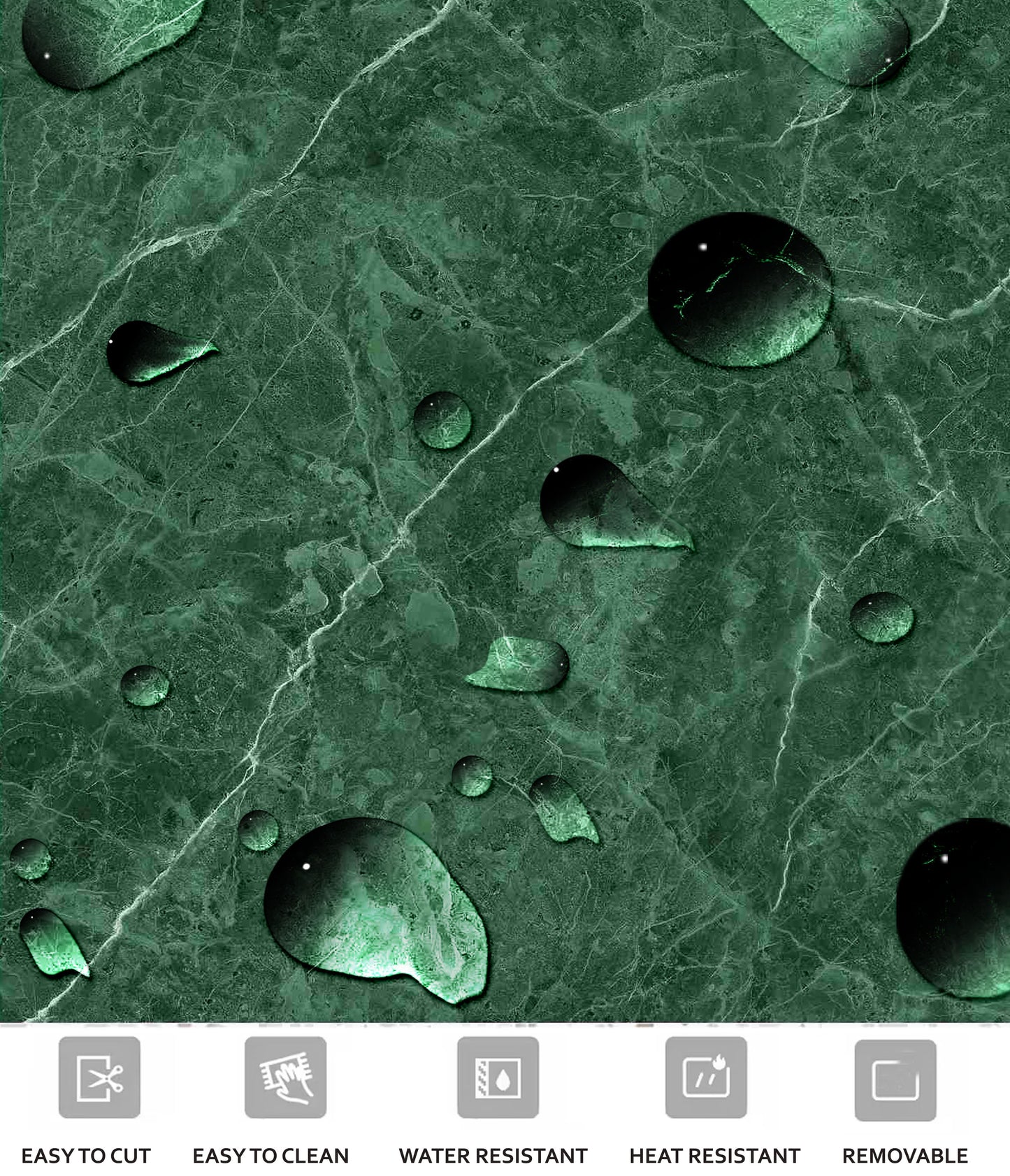 Marble Clover Green & White Checker Peel & Stick Anti-Slip Flooring