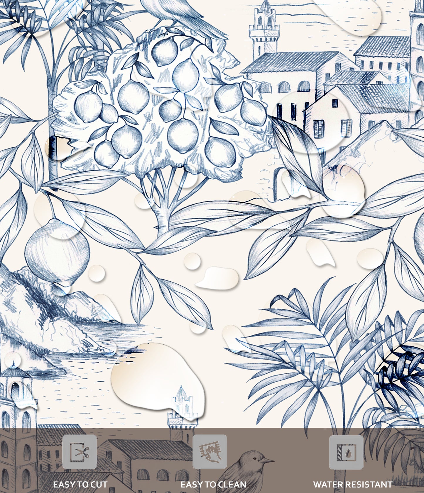 Marseilles Toile Wallpaper