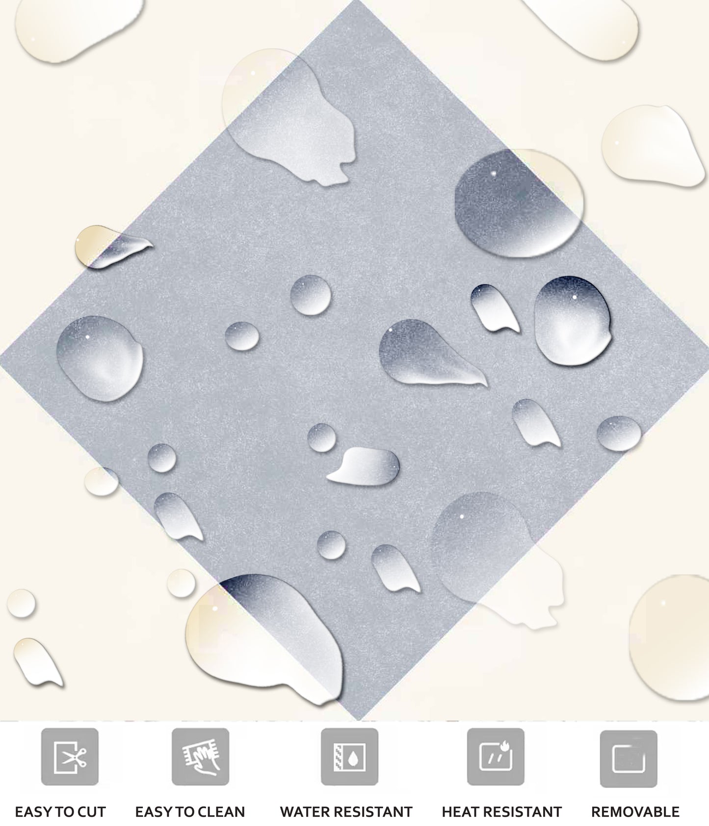 Diamond French Blue Premium Peel and Stick Floor Tile Stickers | Removable, Renter friendly with Anti-Slip finish in sturdy 520 microns