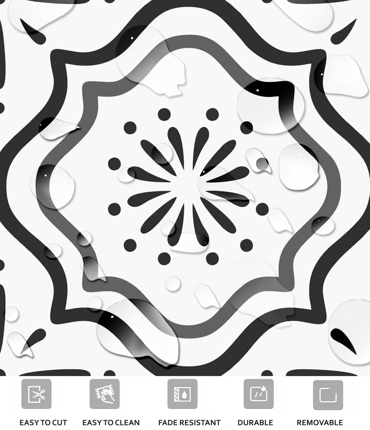 Belmount Premium Peel and Stick Floor Tile Stickers | Removable, Renter friendly with Anti-Slip finish in sturdy 520 microns