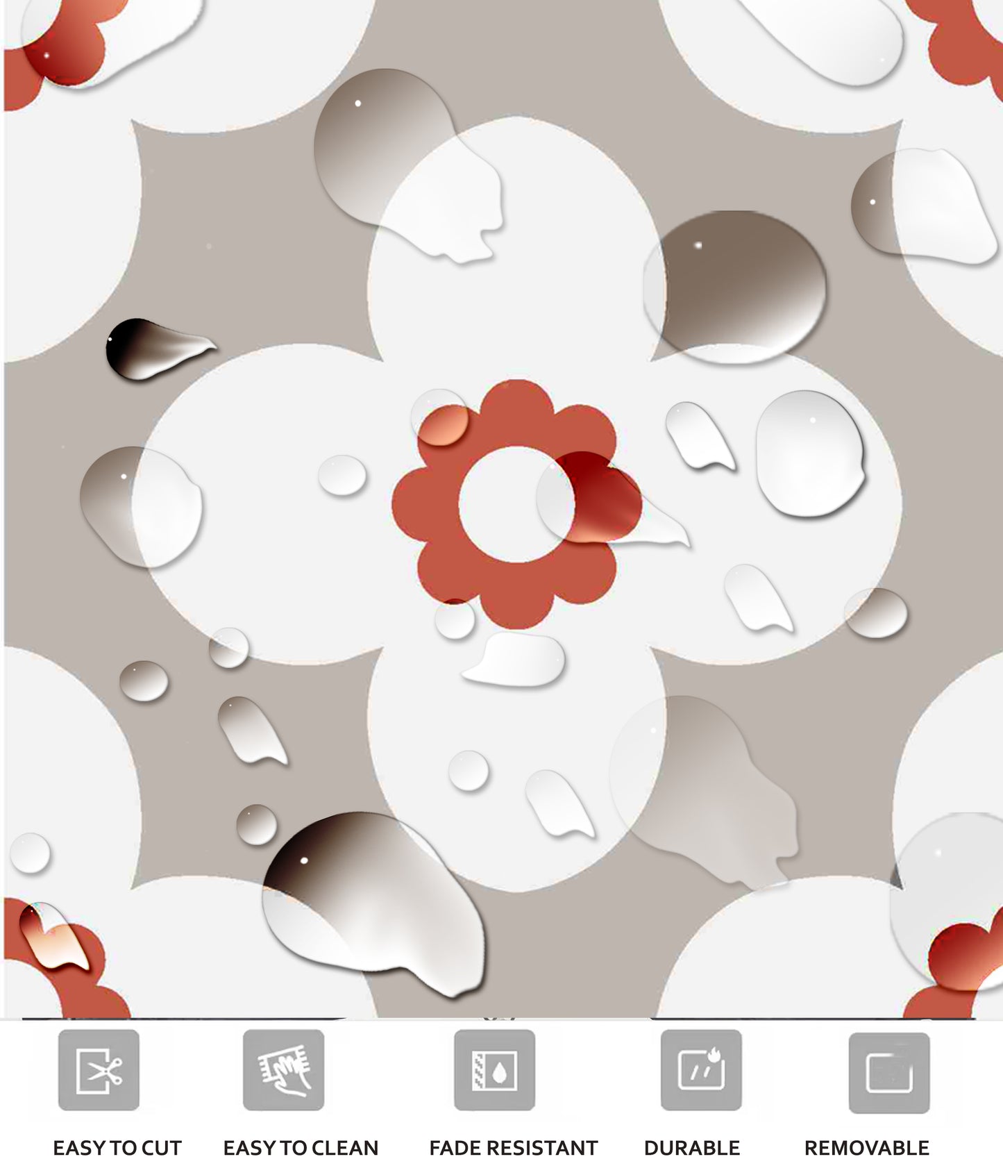 Sakura Vol 2 Bliss Premium Peel and Stick Floor Tile Stickers | Removable, Renter friendly with Anti-Slip finish in sturdy 520 microns