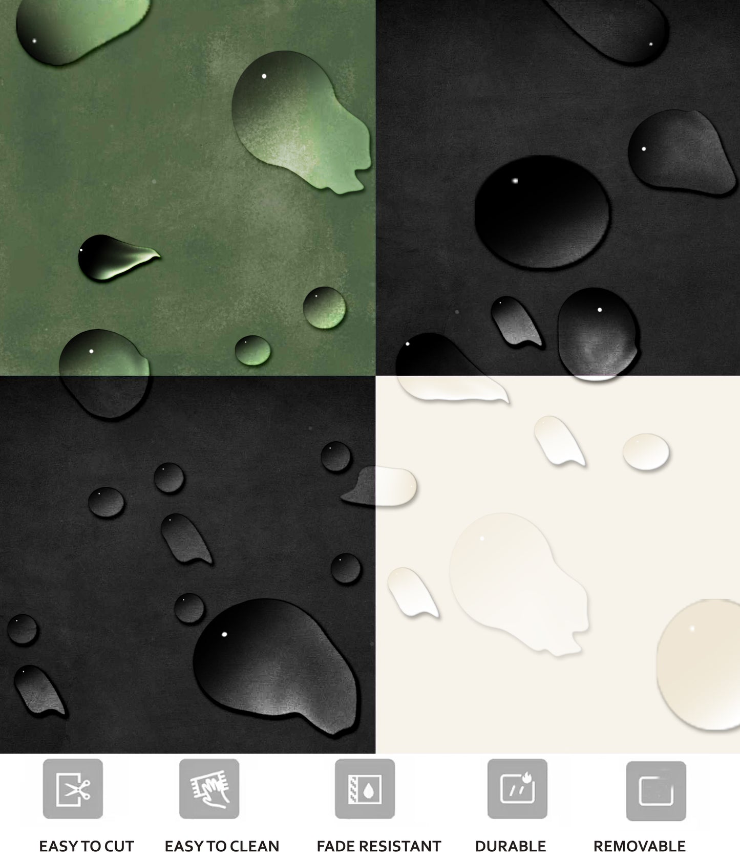 Marshall Basil Premium Peel and Stick Floor Tile Stickers | Removable, Renter friendly with Anti-Slip finish in sturdy 520 microns