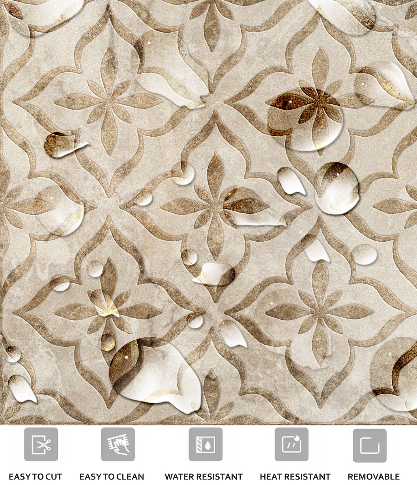 Egypt Premium Peel and Stick Floor Tile Stickers | Removable, Renter friendly with Anti-Slip finish in sturdy 520 microns
