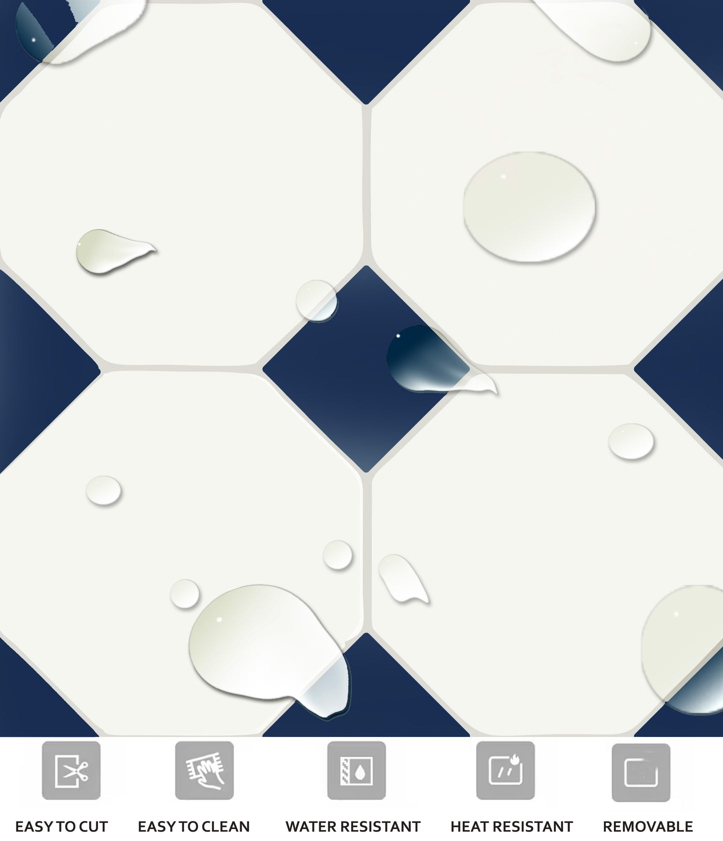 50% DISCOUNT - Warsaw Navy 13" x 13" - 24 Pcs Anti Slip
