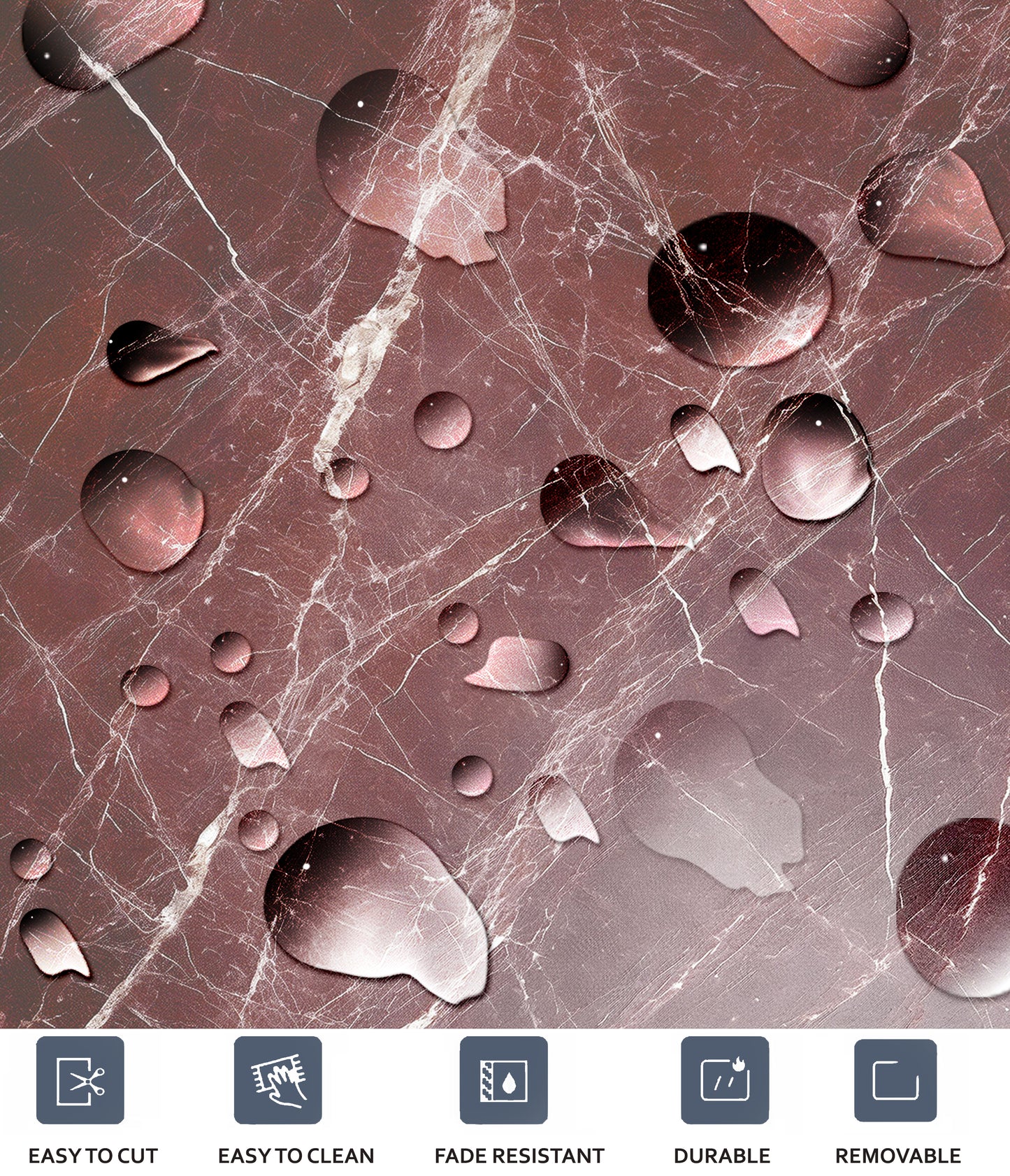 Wine Marble Checker Peel & Stick Tile Decal