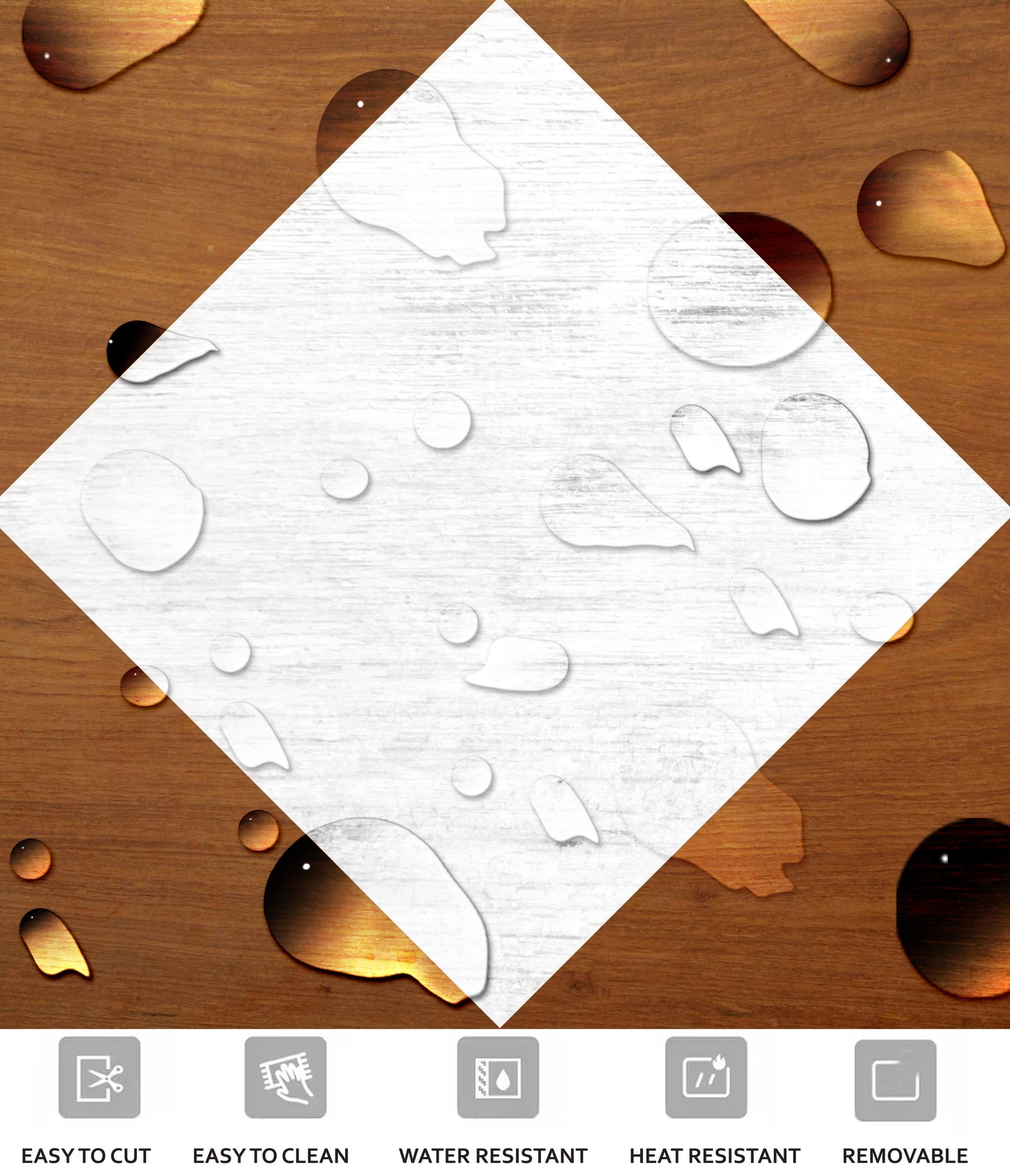50% DISCOUNT - Diamond Wood 12" x 12" = 12 pcs Anti - Slip