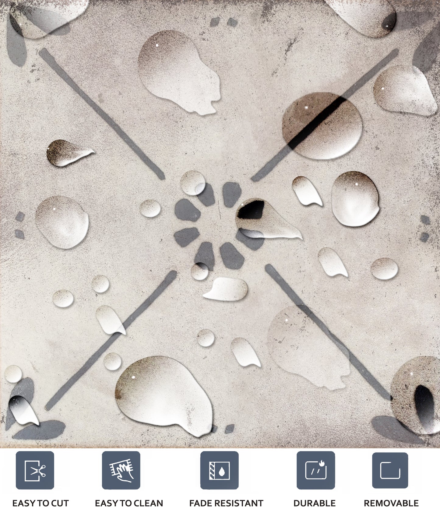 Byron Bay Premium Peel and Stick Floor Tile Stickers | Removable, Renter friendly with Anti-Slip finish in sturdy 520 microns