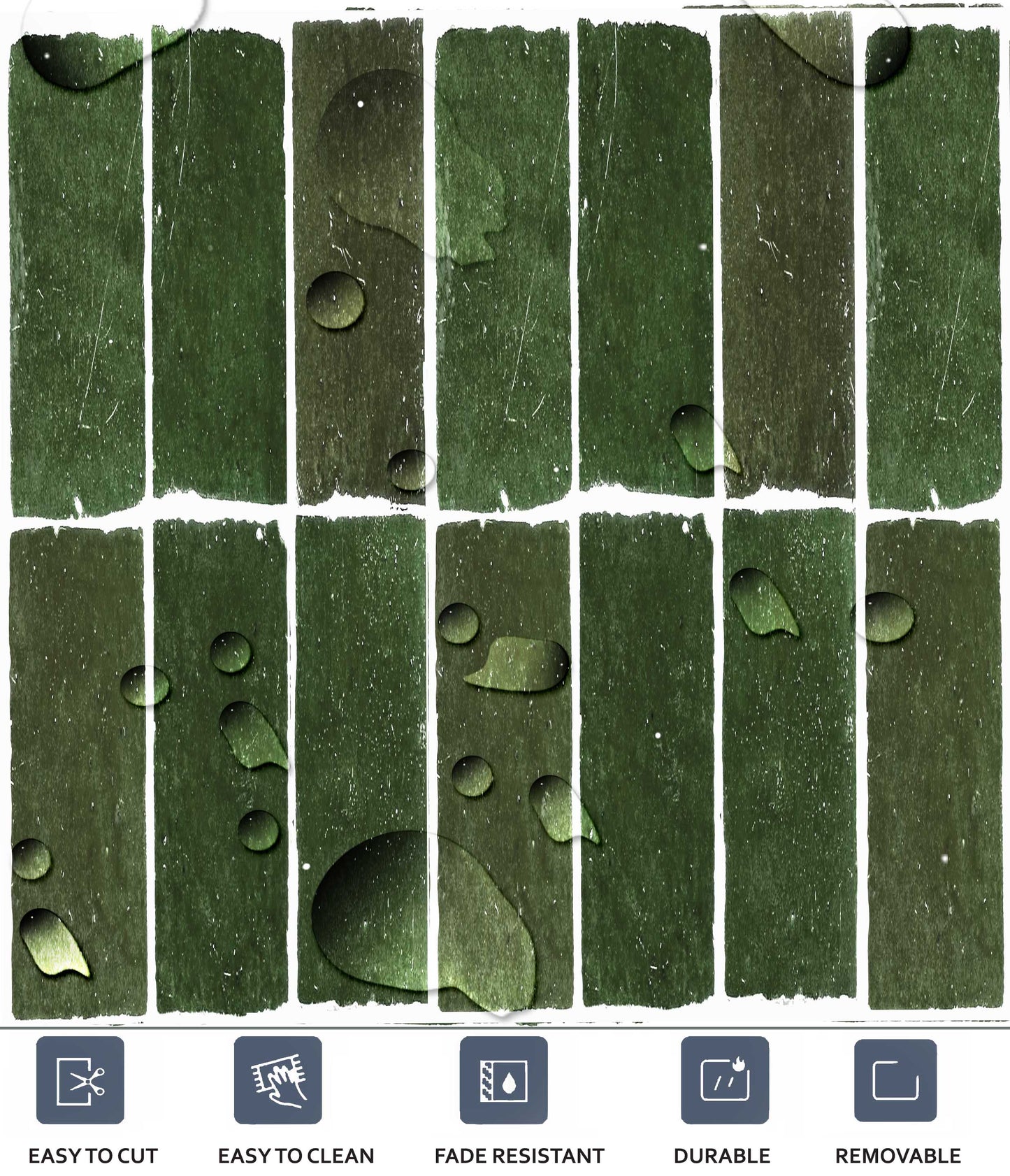 Mizzle Green Subway Peel & Stick Tile