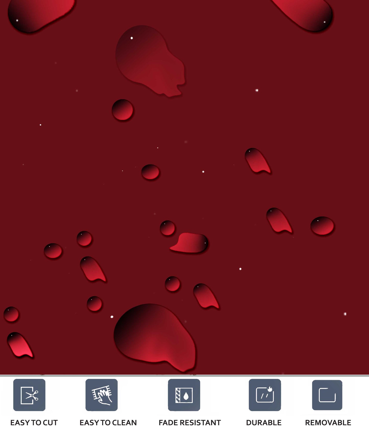 50% DISCOUNT -Sangria Solid 8" x 8" - 44 Pcs Anti-Slip ( With Black Grout )