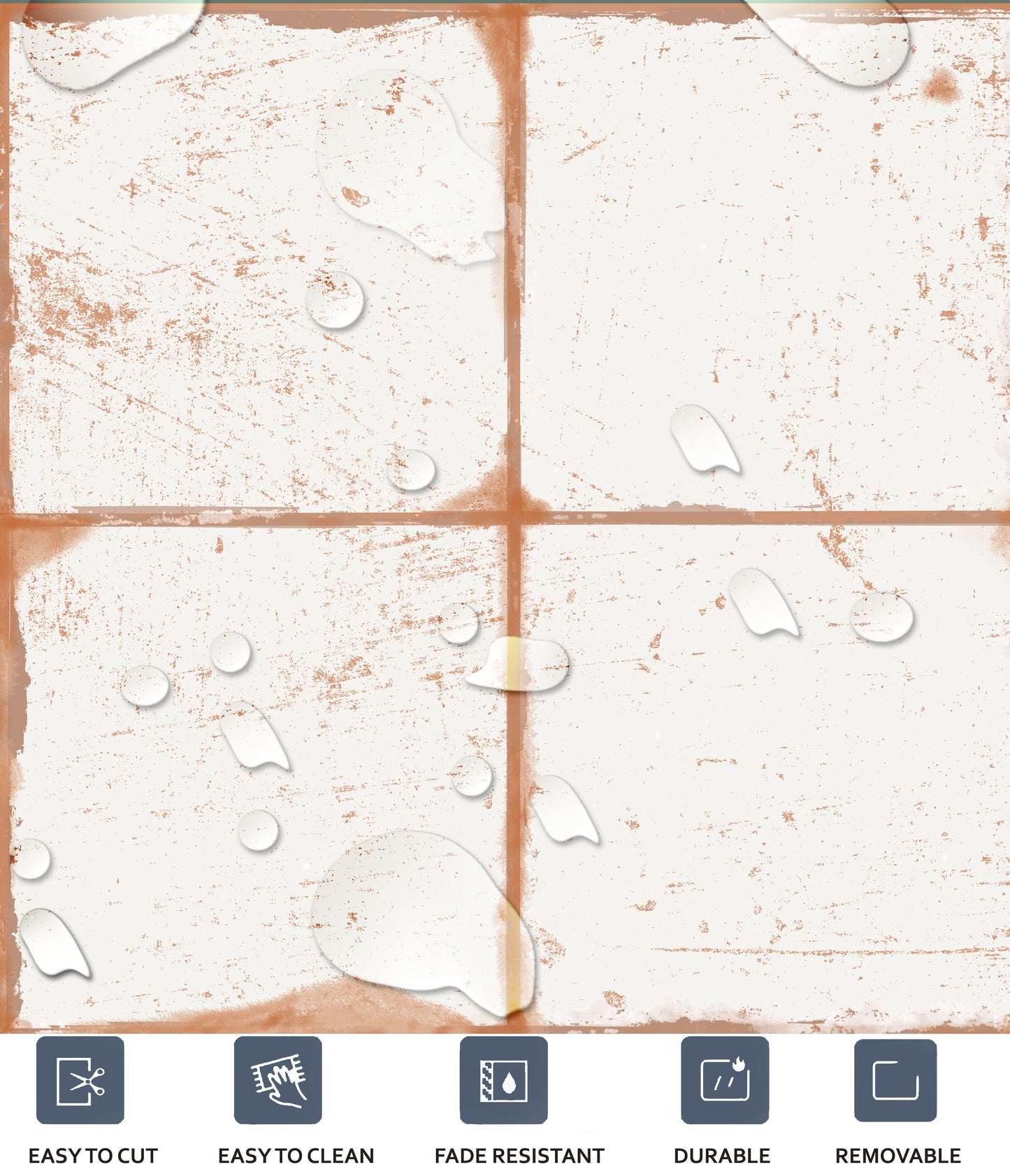 Vintage Perth Premium Peel and Stick Floor Tile Stickers | Removable, Renter friendly with Anti-Slip finish in sturdy 520 microns