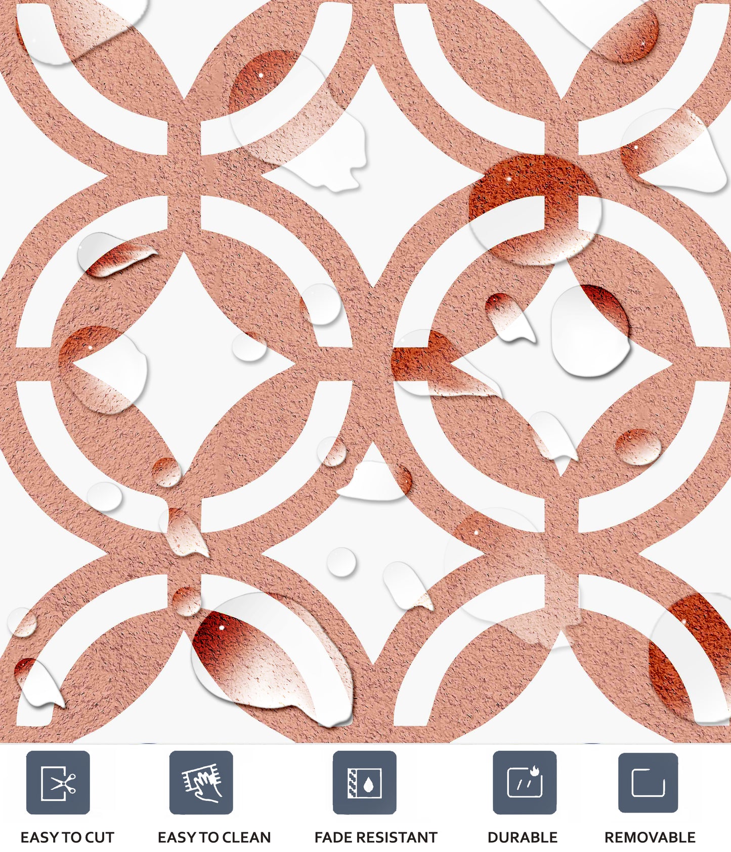 Osaka Premium Peel and Stick Floor Tile Stickers | Removable, Renter friendly with Anti-Slip finish in sturdy 520 microns