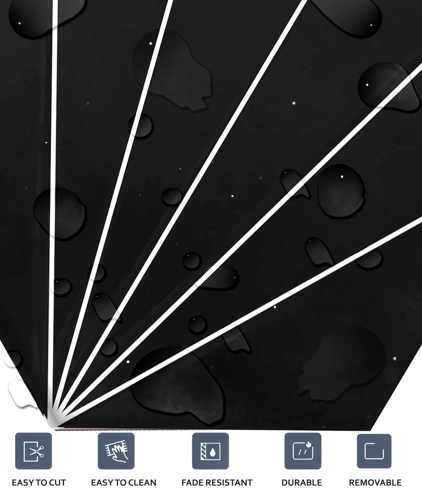 Kobe Black Hexagon Peel & Stick Tile