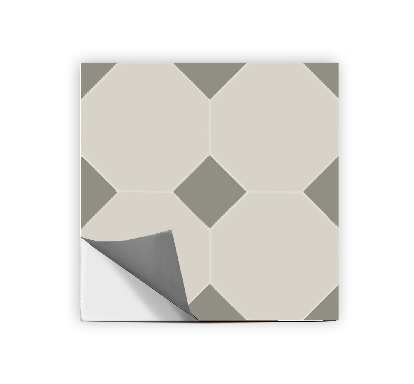 Warsaw Taupe Premium Peel and Stick Floor Tile Stickers | Removable, Renter friendly with Anti-Slip finish in sturdy 520 microns