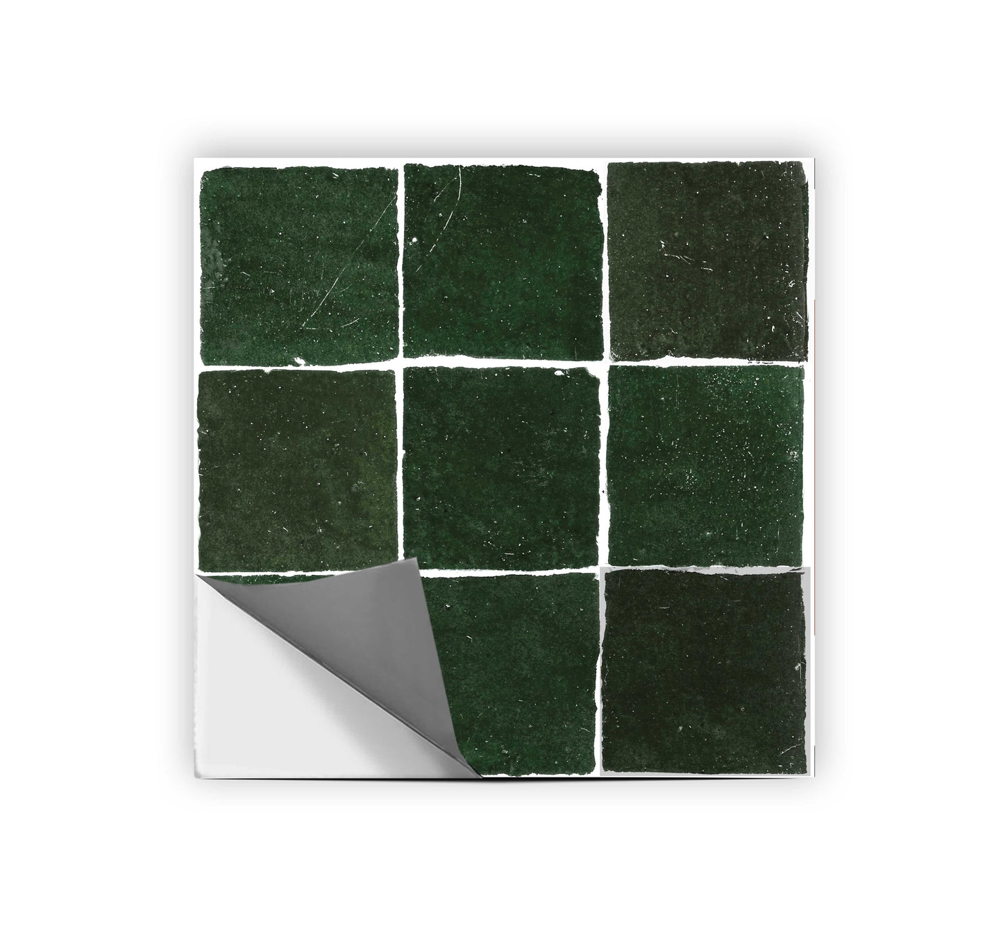 Mizzle Green Premium Peel and Stick Floor Tile Stickers | Removable, Renter friendly with Anti-Slip finish in sturdy 520 microns