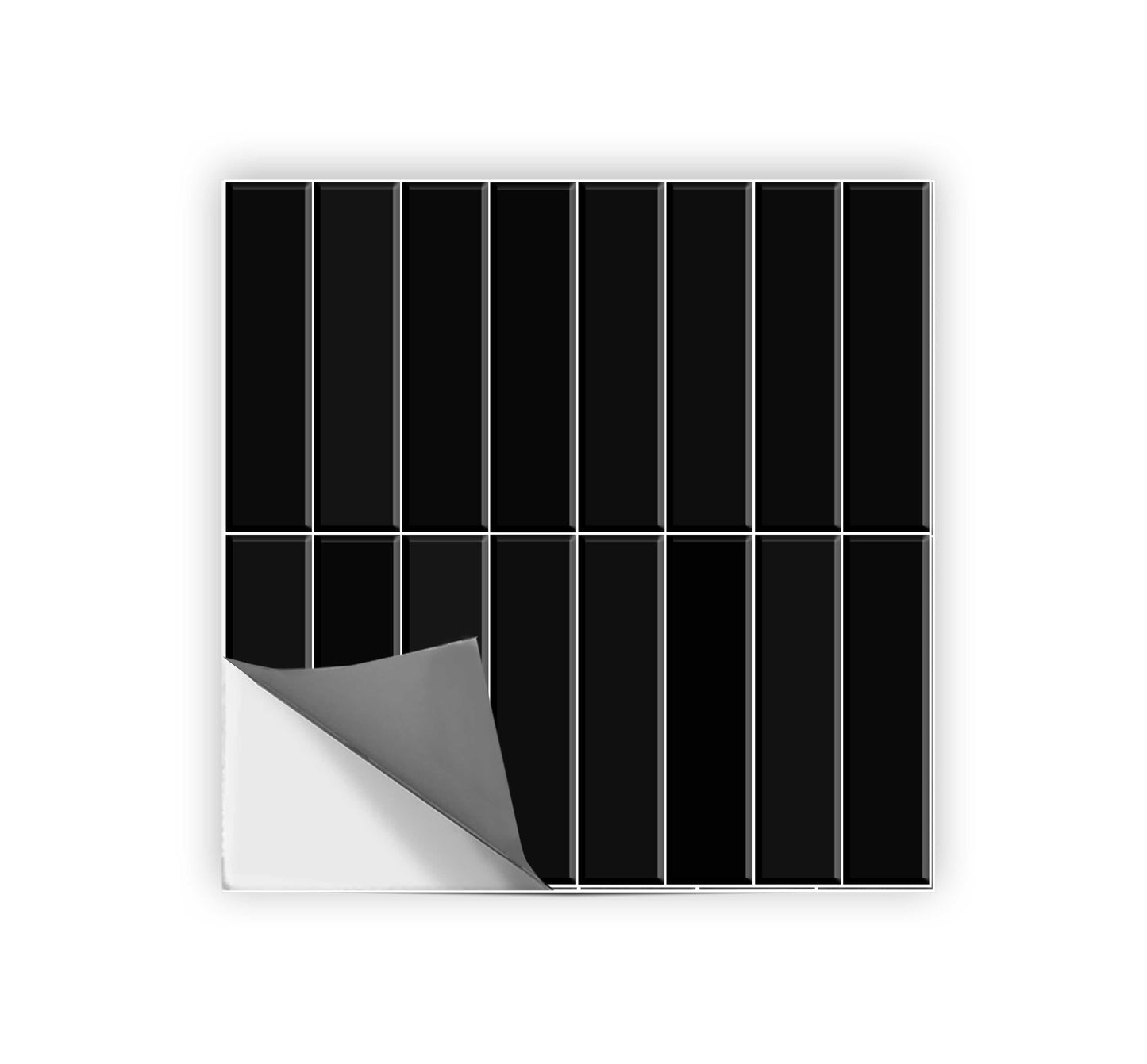 Lyon Black Kitkat Subway Peel & Stick Tile