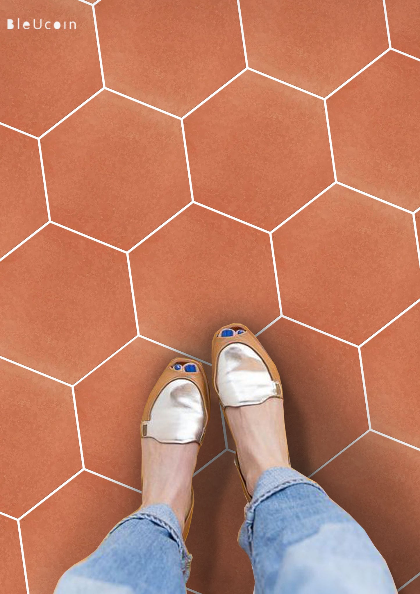 50% DISCOUNT - Ginger Hexagon 11" x 13" - 40 pcs matt