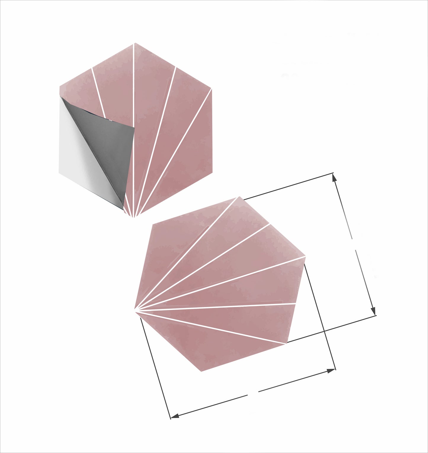 Kobe Rose hexagon Peel & Stick Tile
