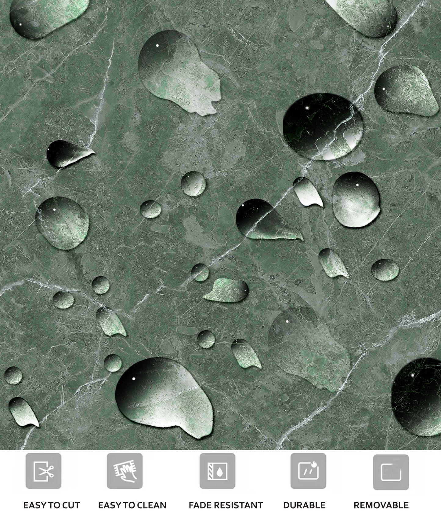 Marble Jade & White Checker Premium Peel and Stick Floor Tile Stickers | Removable, Renter friendly with Anti-Slip finish in sturdy 520 microns