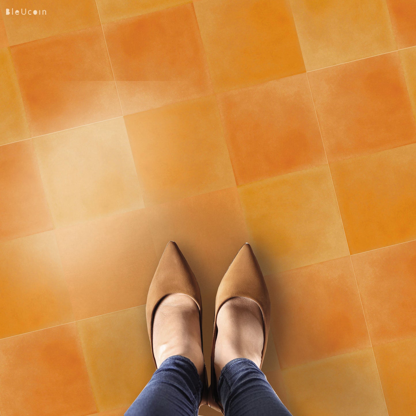 Mimosa Premium Peel and Stick Floor Tile Stickers | Removable, Renter friendly with Anti-Slip finish in sturdy 520 microns