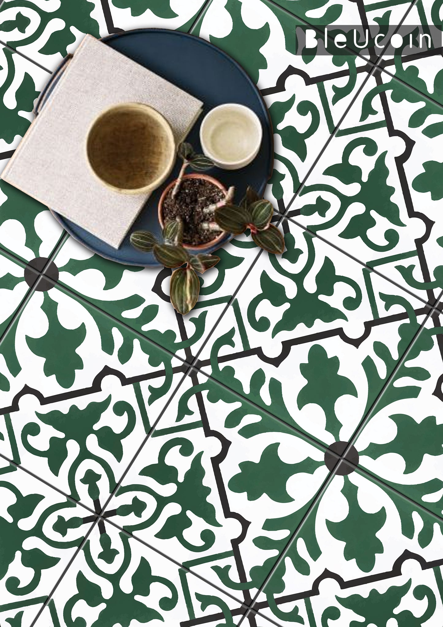 Bradford Premium Peel and Stick Floor Tile Stickers | Removable, Renter friendly with Anti-Slip finish in sturdy 520 microns