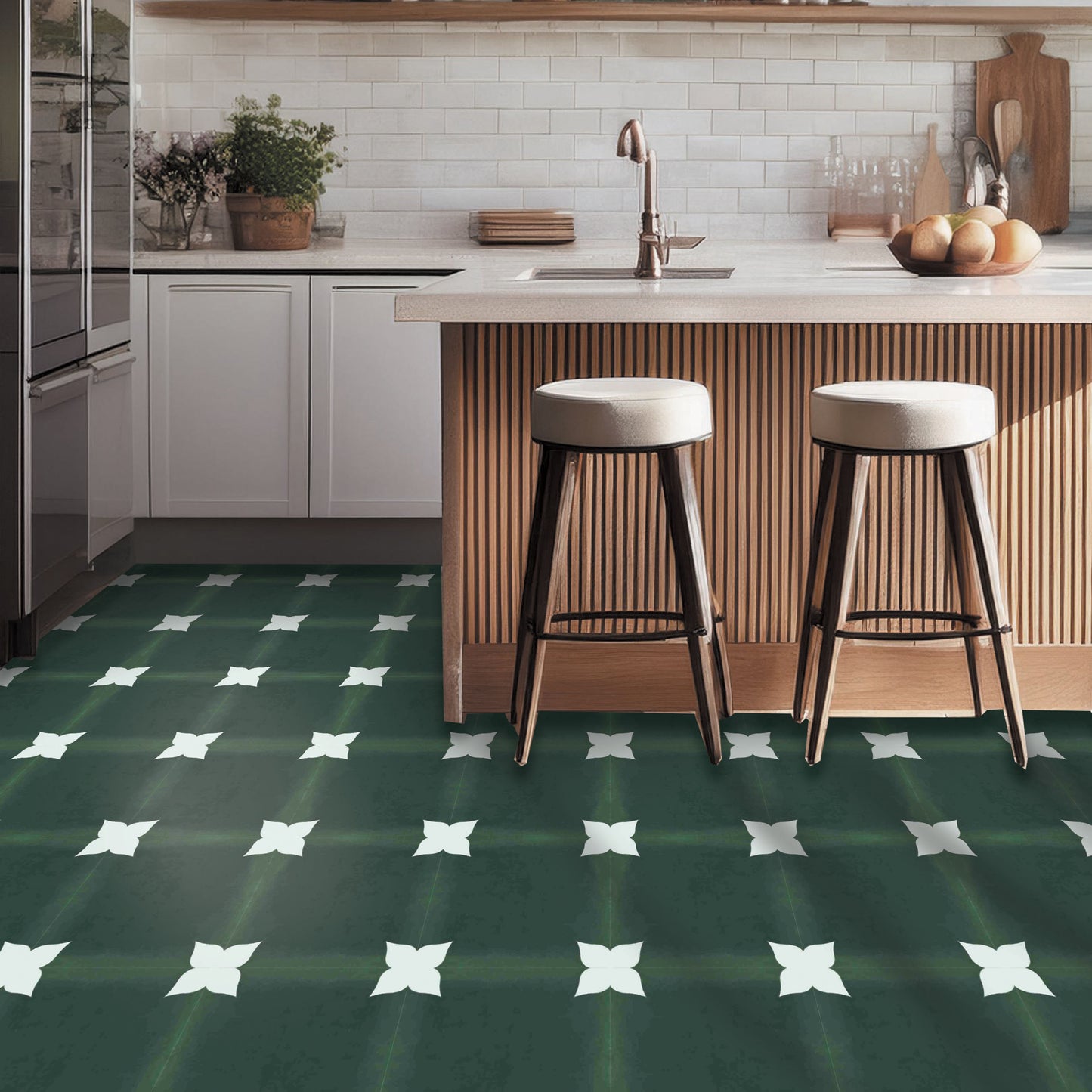 Pasco Premium Peel and Stick Floor Tile Stickers | Removable, Renter friendly with Anti-Slip finish in sturdy 520 microns