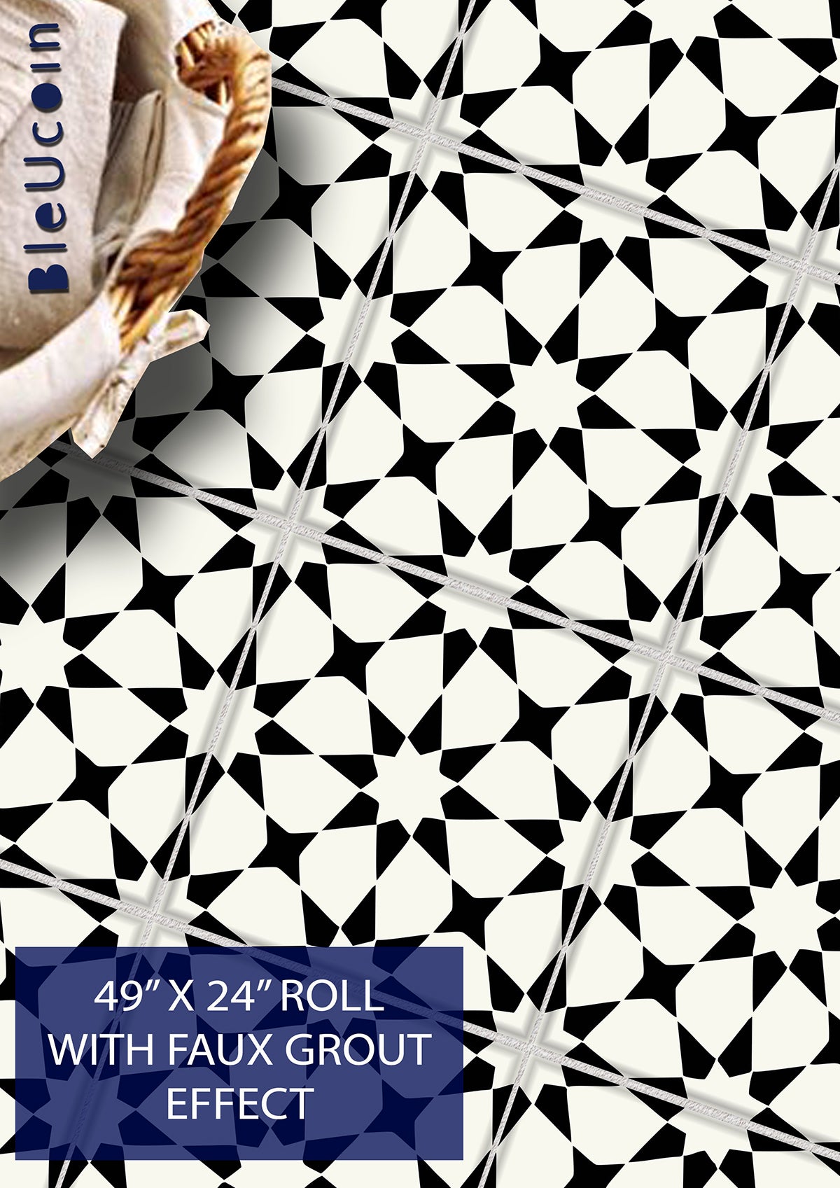 Pacific Black & White Peel & Stick Tile