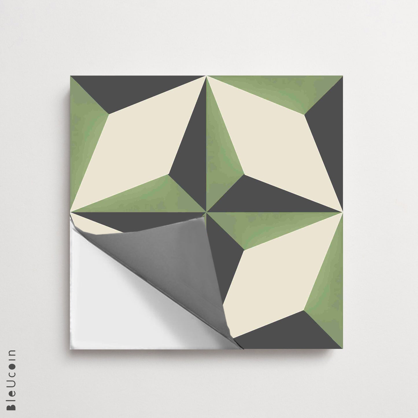 Charleston Sage Premium Peel and Stick Floor Tile Stickers | Removable, Renter friendly with Anti-Slip finish in sturdy 520 microns
