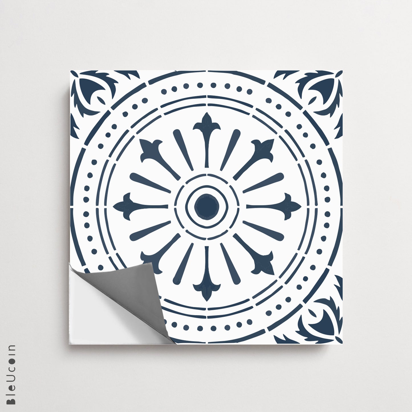 Naples Navy Premium Peel and Stick Floor Tile Stickers | Removable, Renter friendly with Anti-Slip finish in sturdy 520 microns