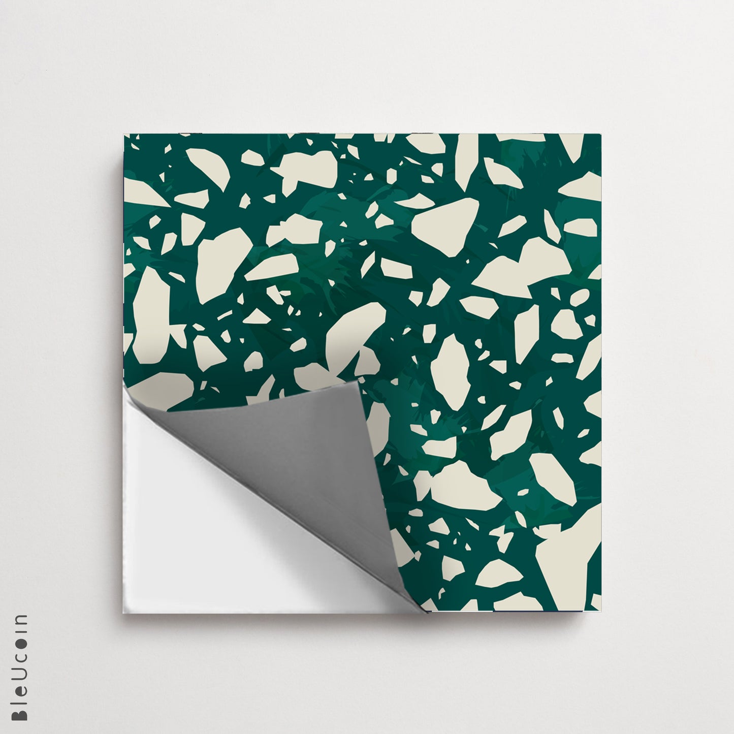 Terrazzo fern Premium Peel and Stick Floor Tile Stickers | Removable, Renter friendly with Anti-Slip finish in sturdy 520 microns