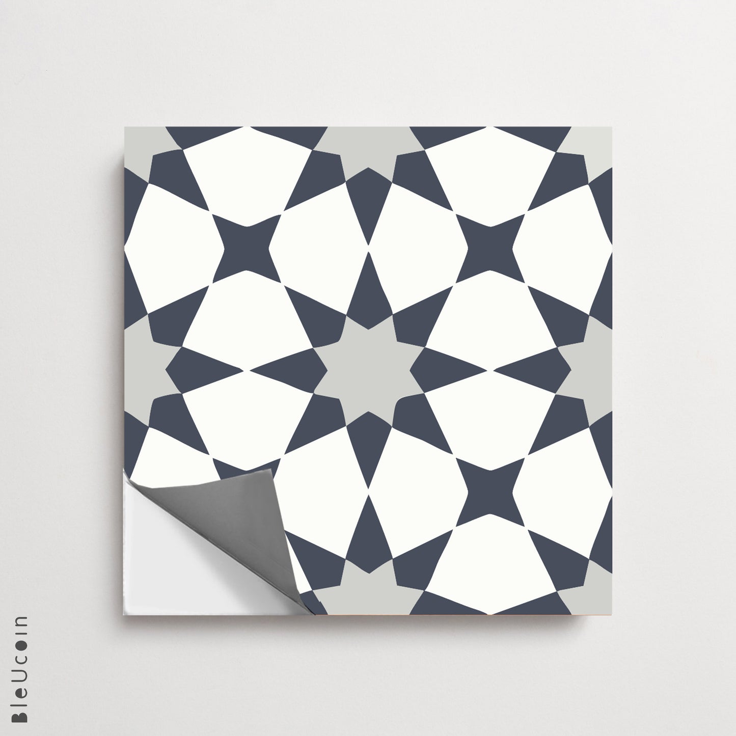 Pacific Blue Moroccan Premium Peel and Stick Floor Tile Stickers | Removable, Renter friendly with Anti-Slip finish in sturdy 520 microns