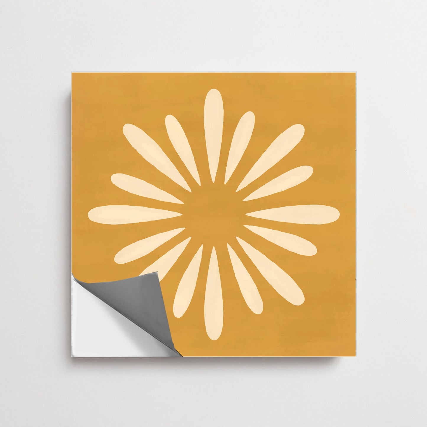 Pithora Ochre Premium Peel and Stick Floor Tile Stickers | Removable, Renter friendly with Anti-Slip finish in sturdy 520 microns