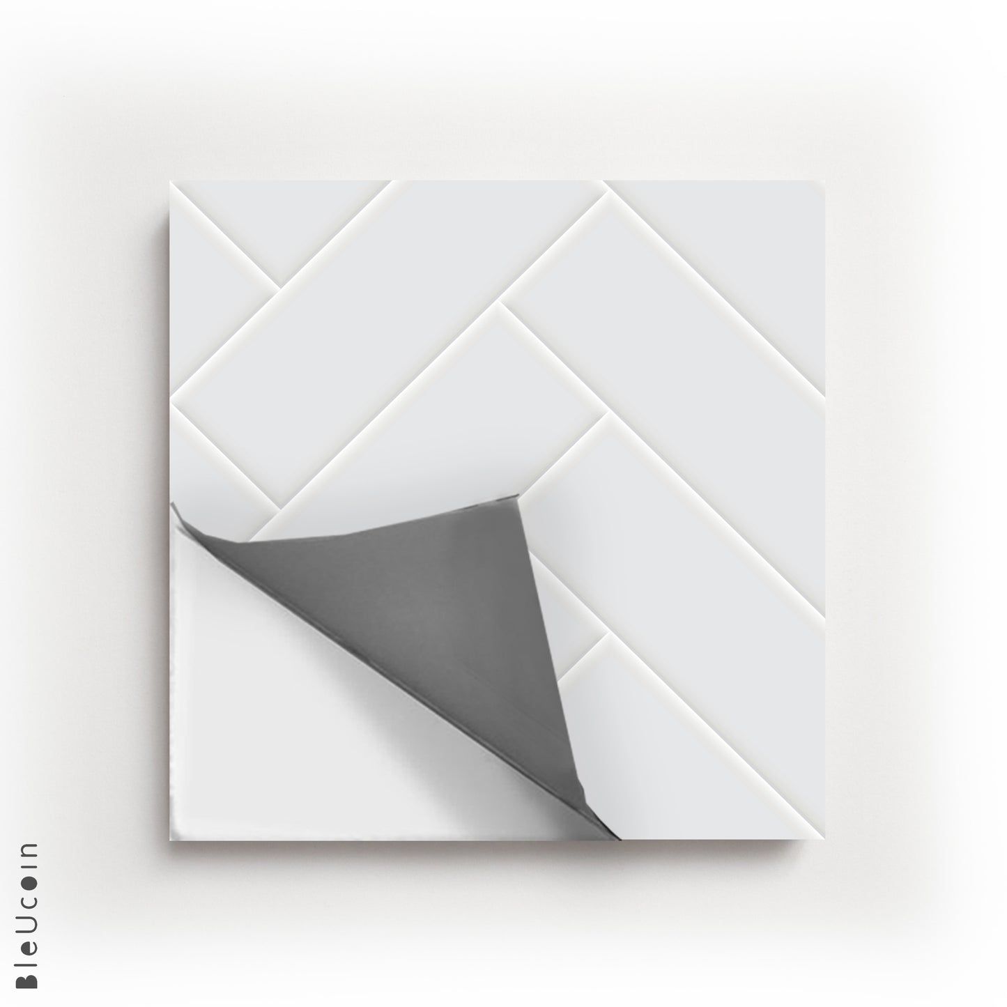 Ivory Herringbone Premium Peel and Stick Floor Tile Stickers | Removable, Renter friendly with Anti-Slip finish in sturdy 520 microns