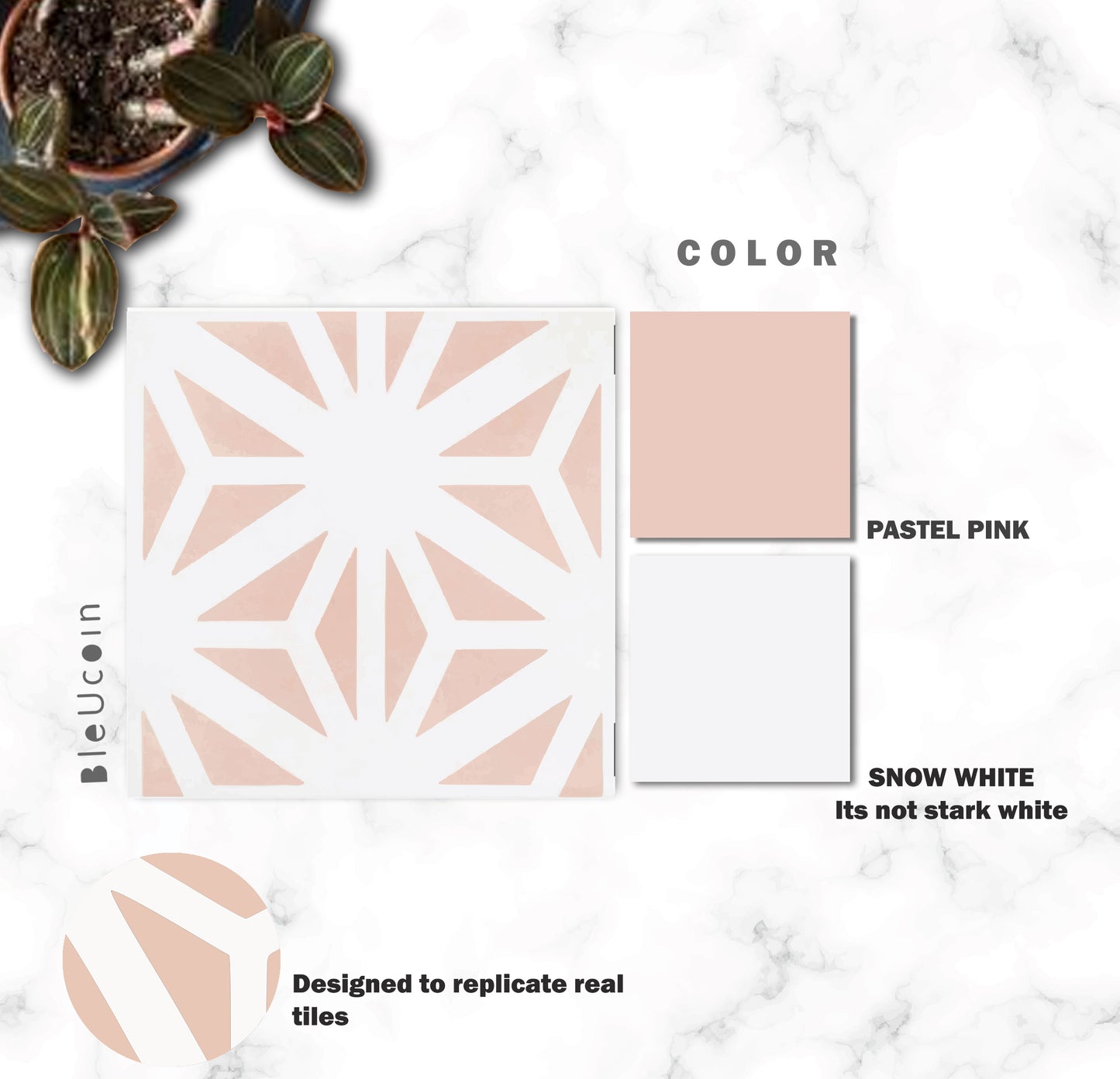 Verona Rouge Premium Peel and Stick Floor Tile Stickers | Removable, Renter friendly with Anti-Slip finish in sturdy 520 microns