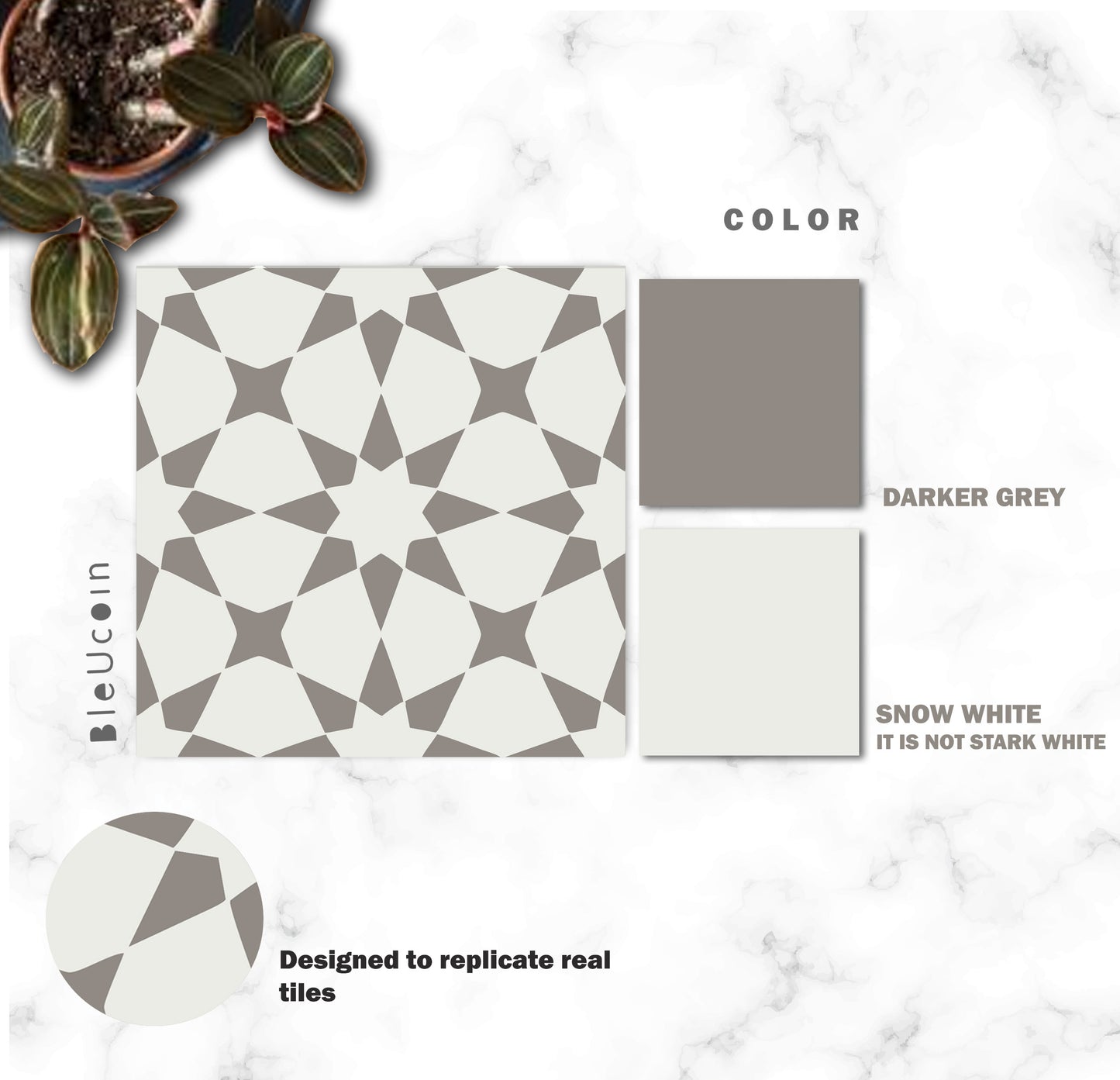 Pacific Dovetail Premium Peel and Stick Floor Tile Stickers | Removable, Renter friendly with Anti-Slip finish in sturdy 520 microns