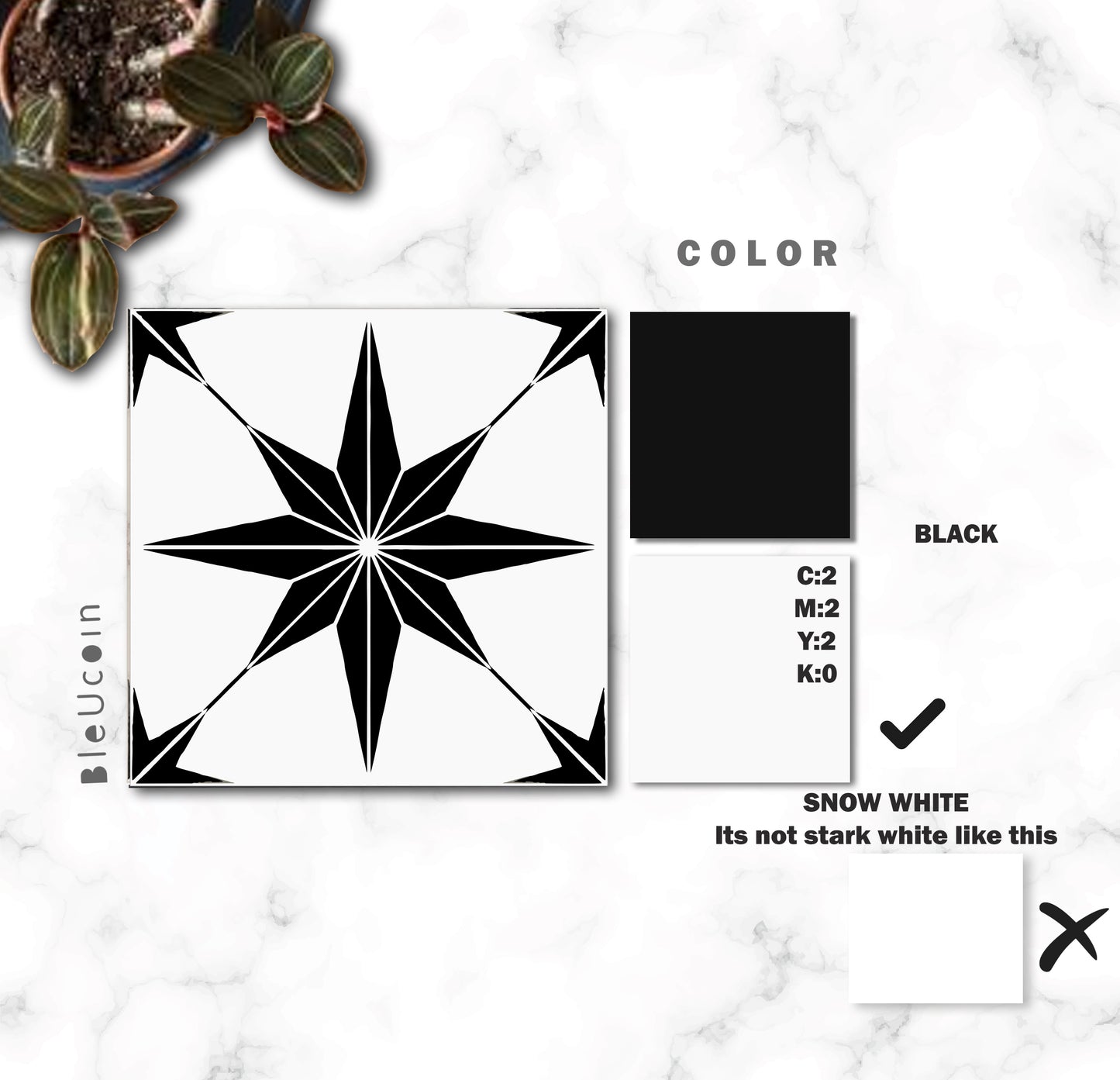 Positano Black Premium Peel and Stick Floor Tile Stickers | Removable, Renter friendly with Anti-Slip finish in sturdy 520 microns