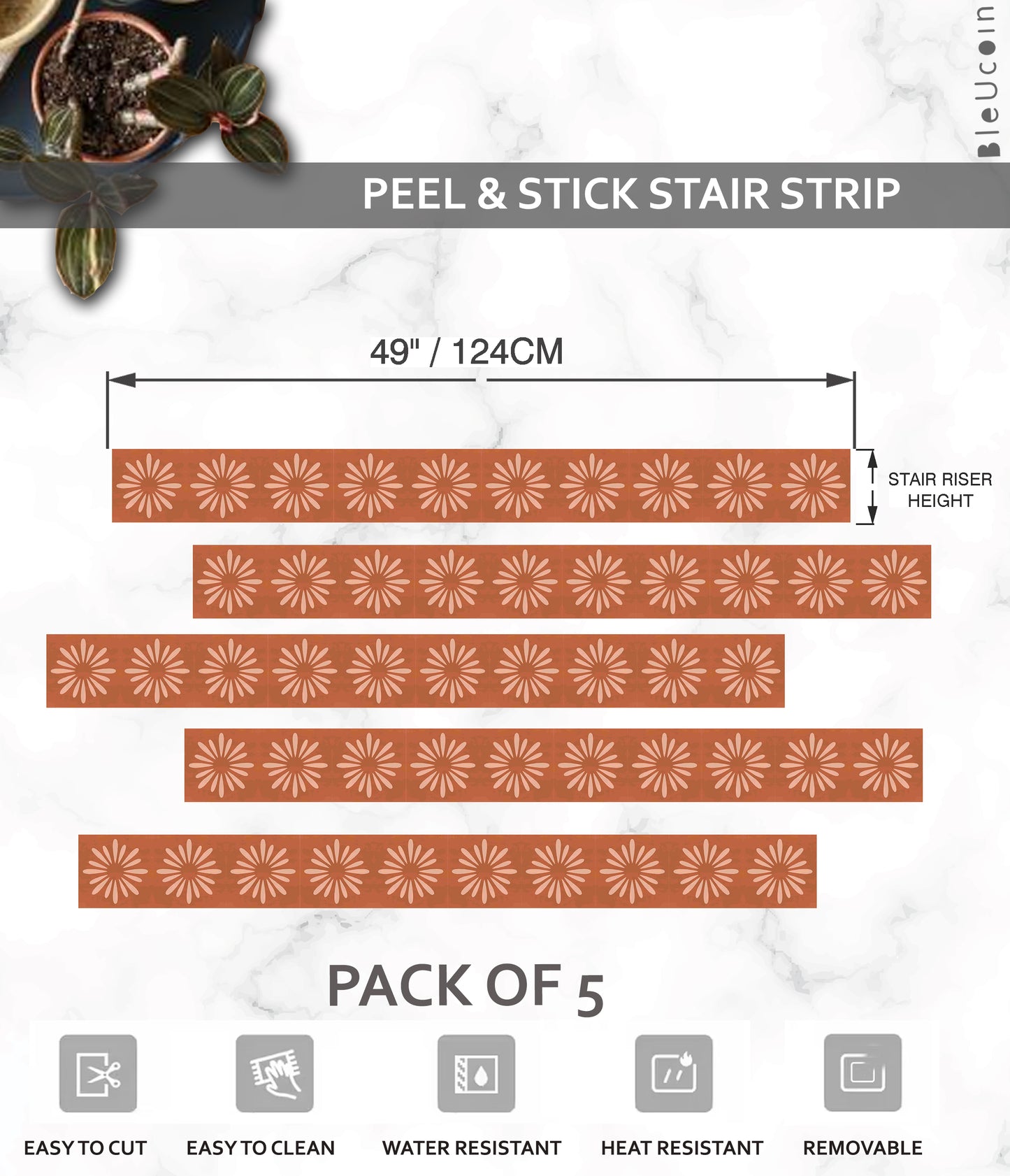 Pithora Rust Stair Strips