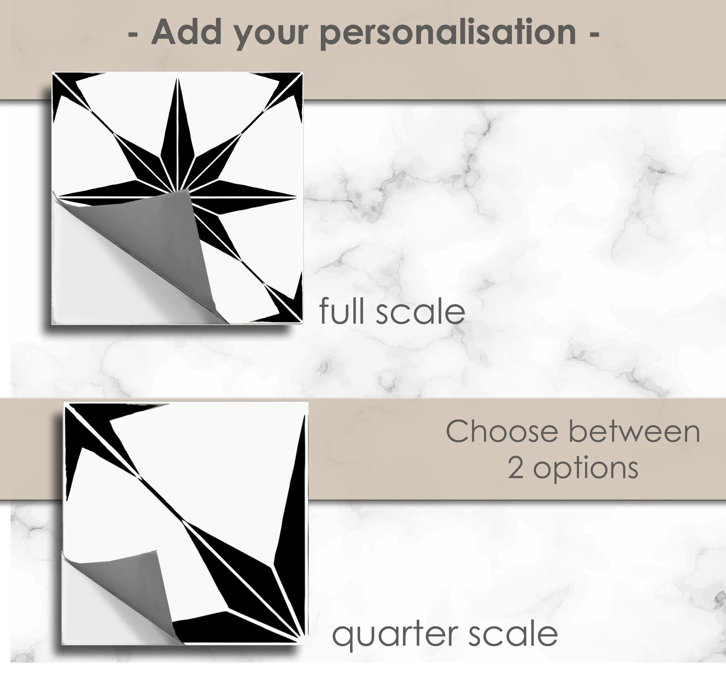 Positano Black Premium Peel and Stick Floor Tile Stickers | Removable, Renter friendly with Anti-Slip finish in sturdy 520 microns