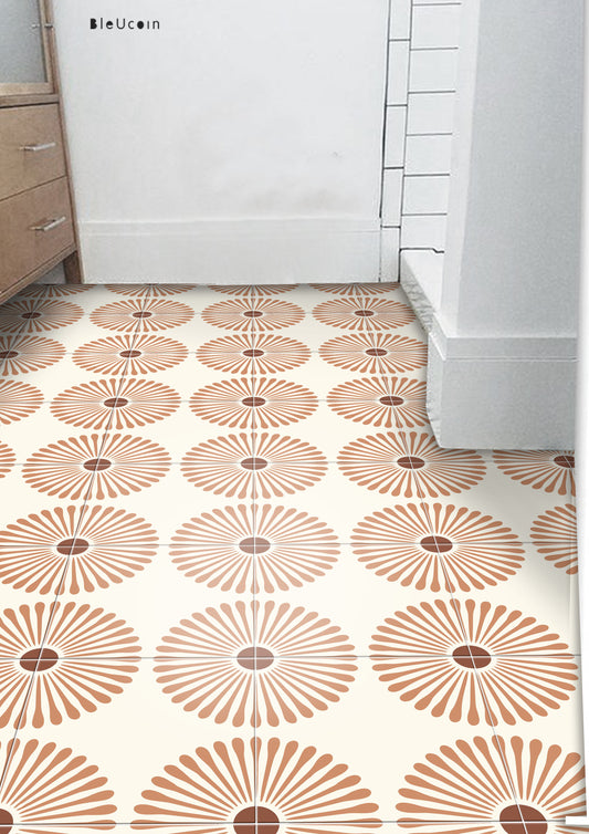 Kawasaki Terracotta Peel and Stick Floor Decal