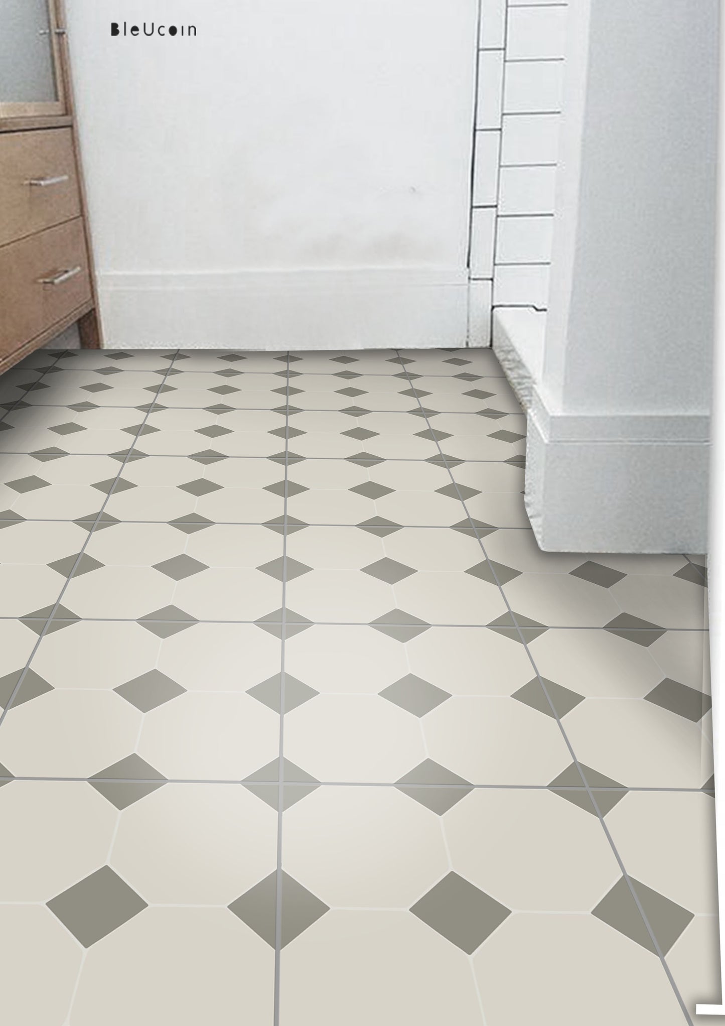 Warsaw Taupe Premium Peel and Stick Floor Tile Stickers | Removable, Renter friendly with Anti-Slip finish in sturdy 520 microns