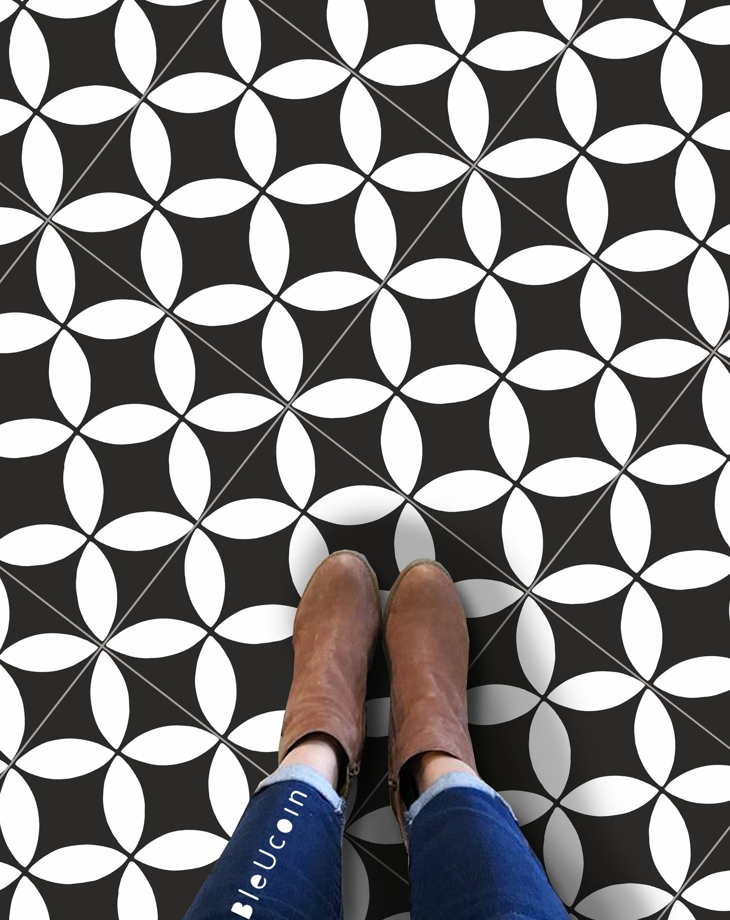 Barcelona Premium Peel and Stick Floor Tile Stickers | Removable, Renter friendly with Anti-Slip finish in sturdy 520 microns