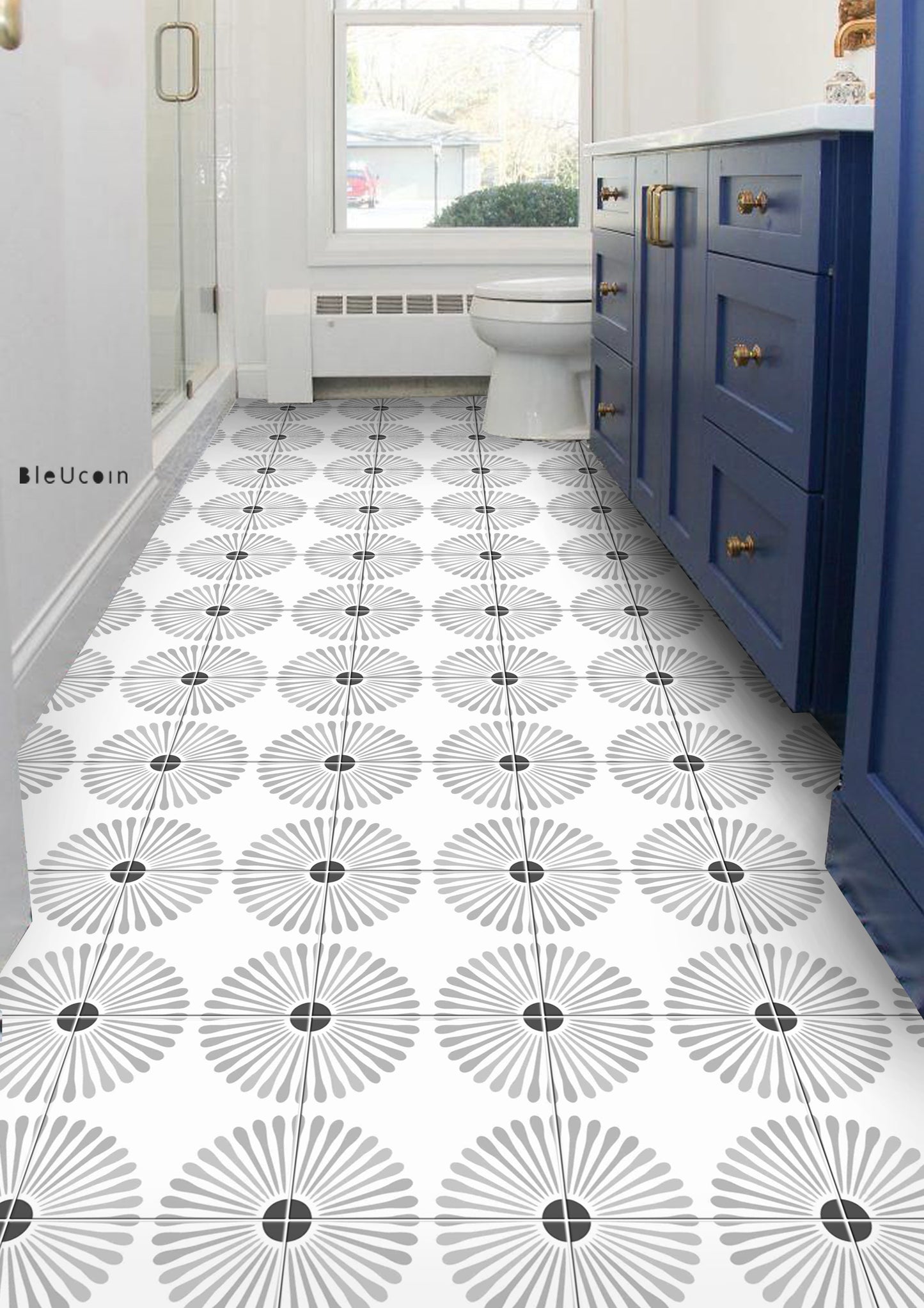 Kawasaki Light Premium Peel and Stick Floor Tile Stickers | Removable, Renter friendly with Anti-Slip finish in sturdy 520 microns