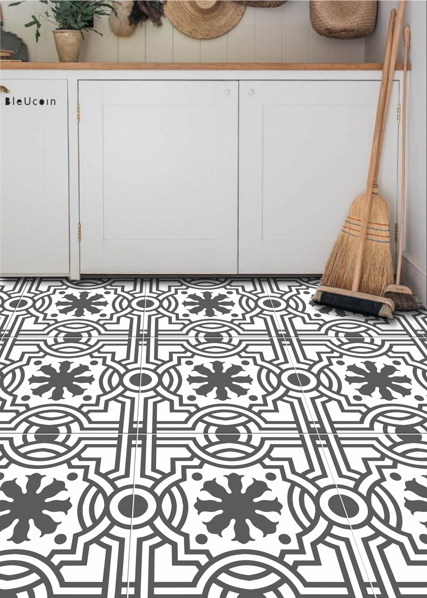 Santiago Premium Peel and Stick Floor Tile Stickers | Removable, Renter friendly with Anti-Slip finish in sturdy 520 microns