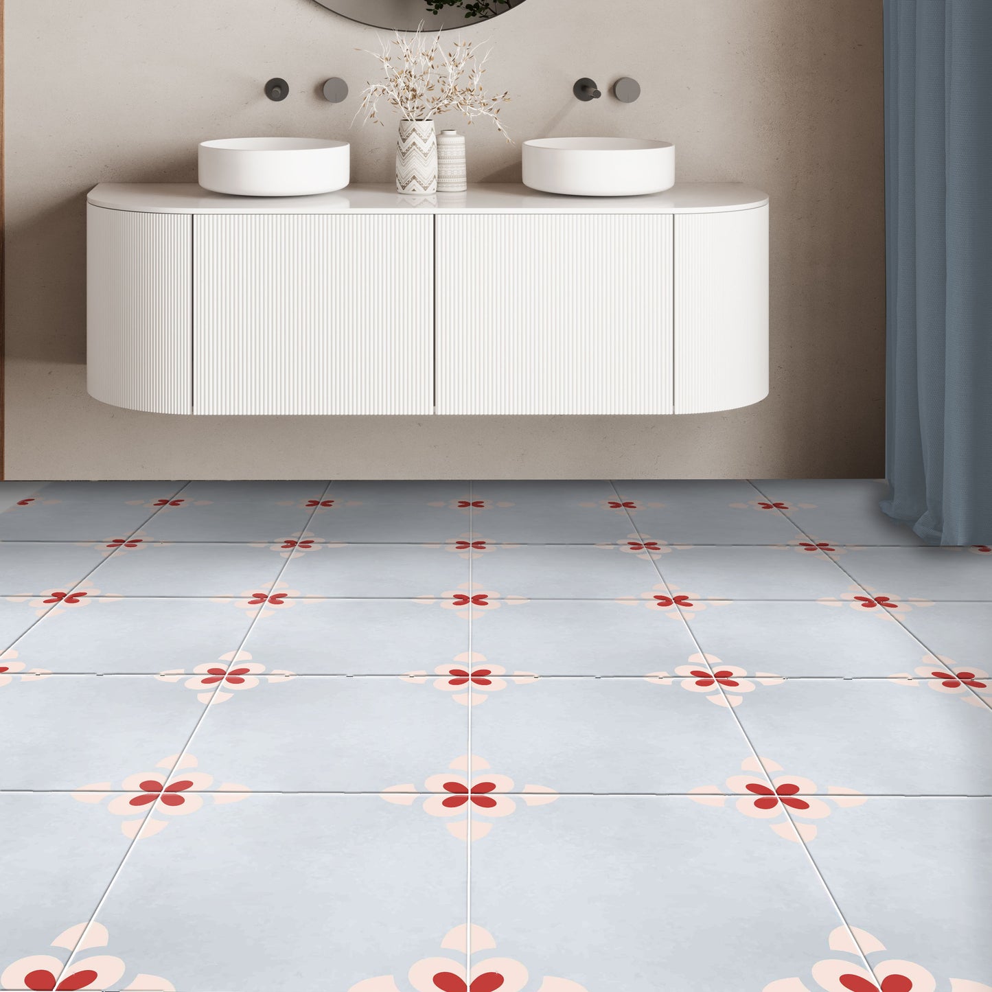 Jodhpur Premium Peel and Stick Floor Tile Stickers | Removable, Renter friendly with Anti-Slip finish in sturdy 520 microns